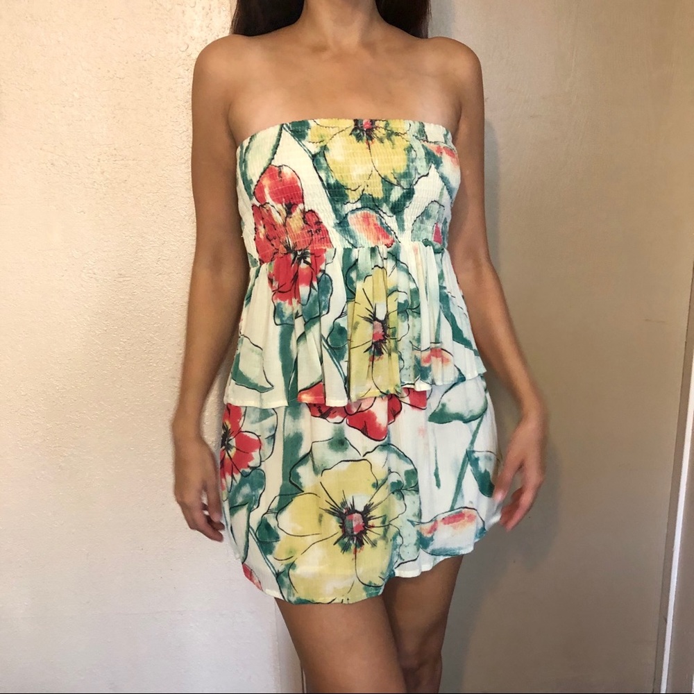 ONeill watercolor floral mini dress
